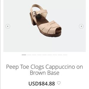Lotta From Stockholm Cappuccino Peep Toe Clogs